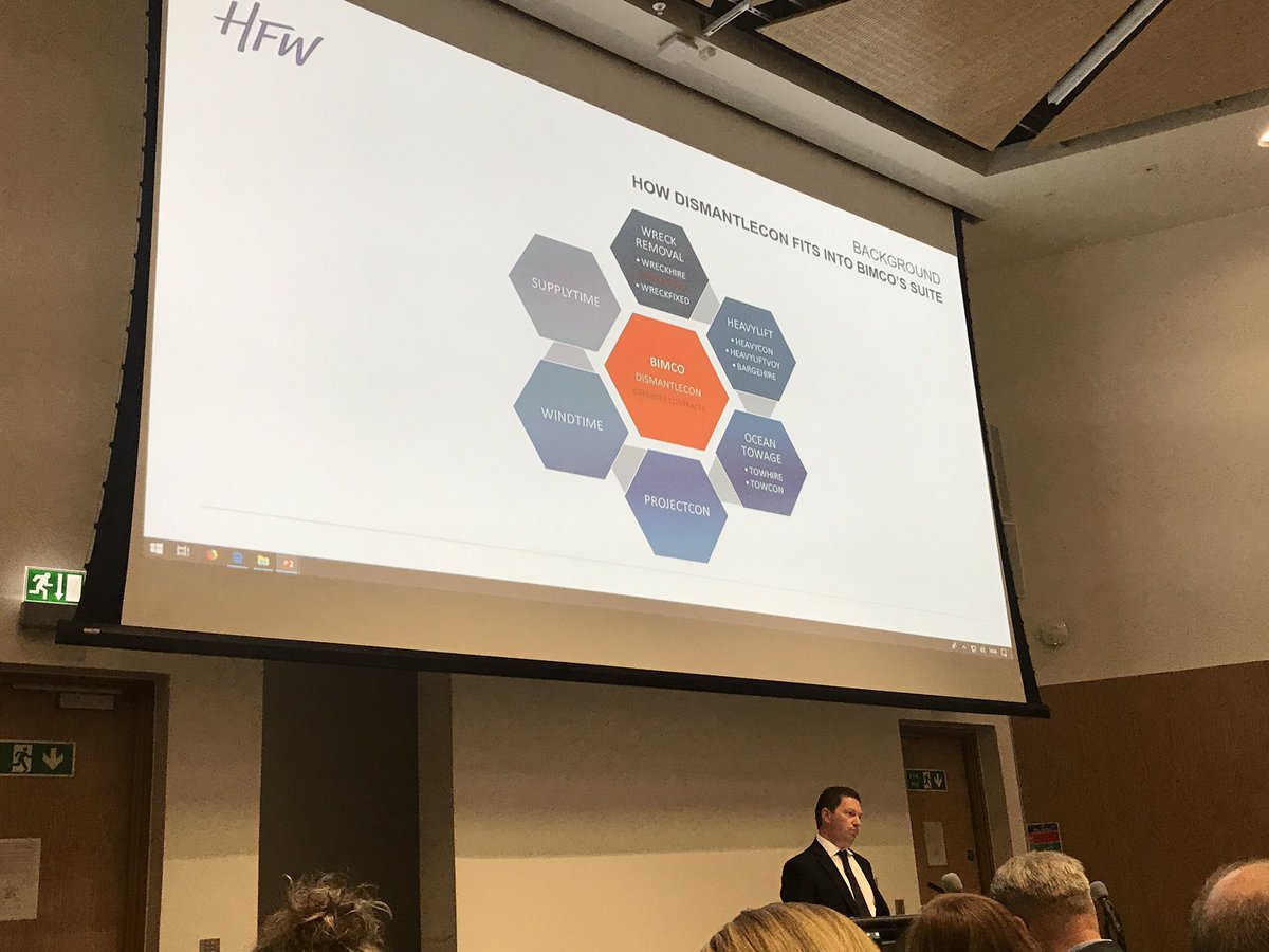 SUT_news's tweet photo. Learning about #BIMCO contract for #Decommissioning from @hfw_law lawyer & SUT Member Tom Walters at the SUT/@mastscot decom & wreck removal workshop #MASTSASM2019 - having good flexible contracts in place essential for professional decommissioning practice @MTSociety @IMarEST https://t.co/wXvu5iubuJ