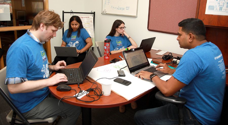 wkhealth's tweet photo. Game On! 
This week we kicked off #CodeGamesWK around the world. 
This coding event brings our employees together to tackle technical challenges we’re looking to solve in support of our customers. https://t.co/ZqNPSp3mIC