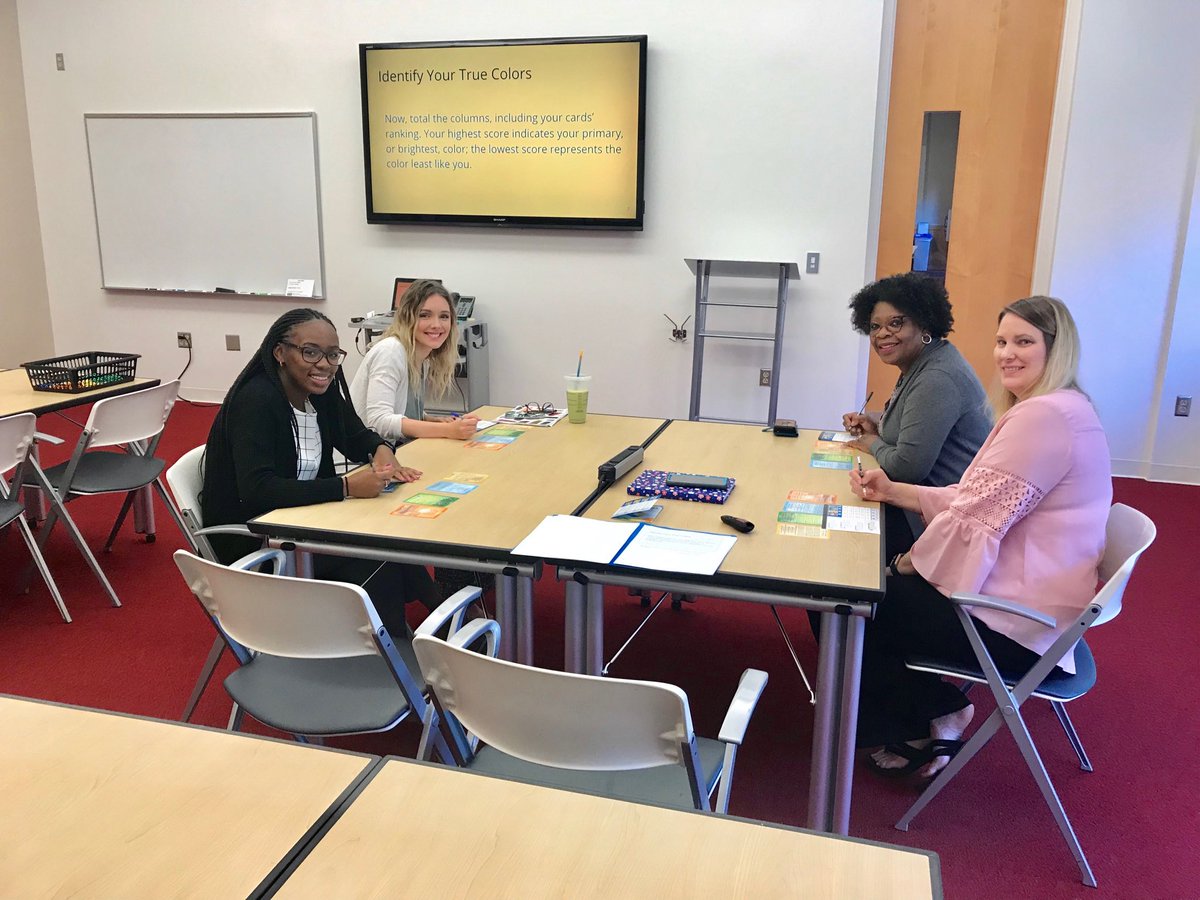 tomwilliams777's tweet photo. #tipeln Design Team members engaging in assessing their True Color. Orange? Blue? Gold? Green? It’s about our strengths and others! Have fun! Now, let me find a Green! @FridayInstitute https://t.co/oqTWOUy1bh