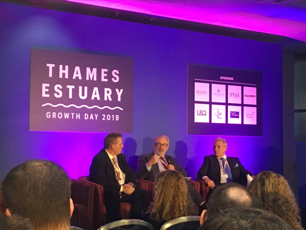 Interesting to hear from Lord Kerslake, Tony Pidgley CBE, and Councillor Darren Rodwell (Leader of the <a href="/lbbdcouncil/">Barking and Dagenham Council</a>) on how the Estuary will come forward... #TEGD19 1/3