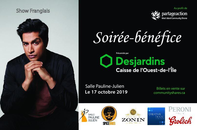 Enjoy and evening with Sugar Sammy on Thursday October 17th at Salle Pauline-Julien starting at 6 p.m. VIP tickets are SOLD OUT but few general admission tickets are still available! HURRY UP: bit.ly/2mVlN1h <a href="/DesjardinsCoop/">Desjardins</a> #thankyou