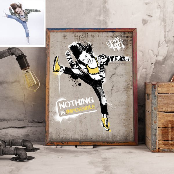 VotrePortraitFr's tweet photo. Pour les fans de street art, nous avons créé un tableau personnalisé avec votre portrait… de plein pied !
#StreetArt #PortraitOriginal #IdeeCadeau https://t.co/GAOZmEIBBx