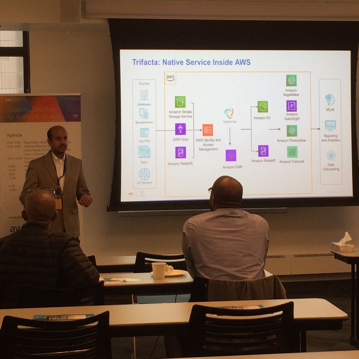 Trifacta's tweet image. To prep data on @awscloud, you need a solution natively integrated with the AWS ecosystem. @vbalasu presenting at our #AWSDevDay in NYC! @AWS_Partners