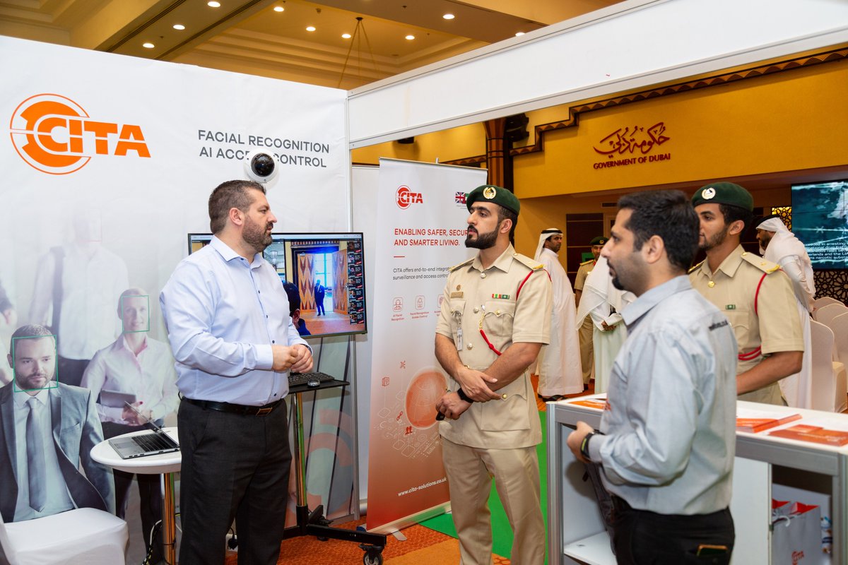 CitasolutionsUK's tweet photo. Thank you to everyone who visited us during #DPSCS We hope you enjoyed the show as much as we did. It was a great experience for our team showcasing the latest technology in #AI #facialrecognition and #thermalsecuritycamera to top officials from @DubaiPoliceHQ https://t.co/ikyer54goU