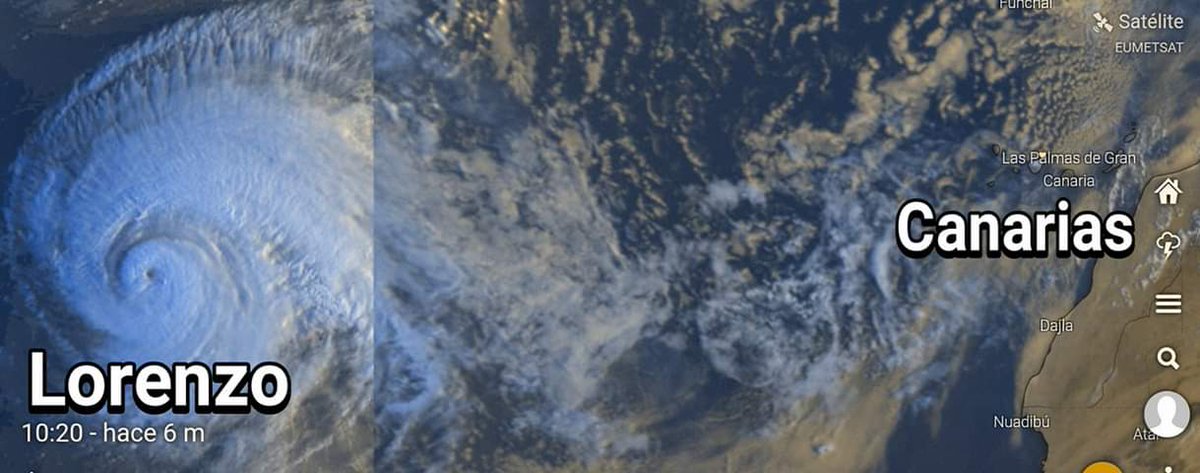 Es la primera vez que un satélite observa un huracán de categoría 5 tan cerca de Europa, la categoría más alta de los huracanes. Y el primer huracán en alcanzar categoría 5 tan cerca nuestra, desde que se tienen registros oficiales (1851). 
‼️NO implica RIESGO para #CANARIAS‼️
