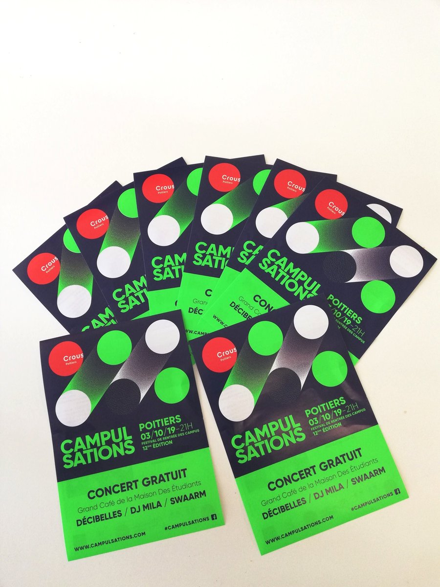 POITIERS_CROUS's tweet photo. [Soirée gratuite] 
Ce soir, #campulsations à la Maison des Étudiant.e.s de #Poitiers (bât. A6). Au programme : DECIBELLES, DJ MILA, SWAARN, etc.
➡ Rendez-vous dès 21h00. 
@UnivPoitiers @POITIERS_CROUS @Grand_Poitiers https://t.co/UIWcaCdvMf