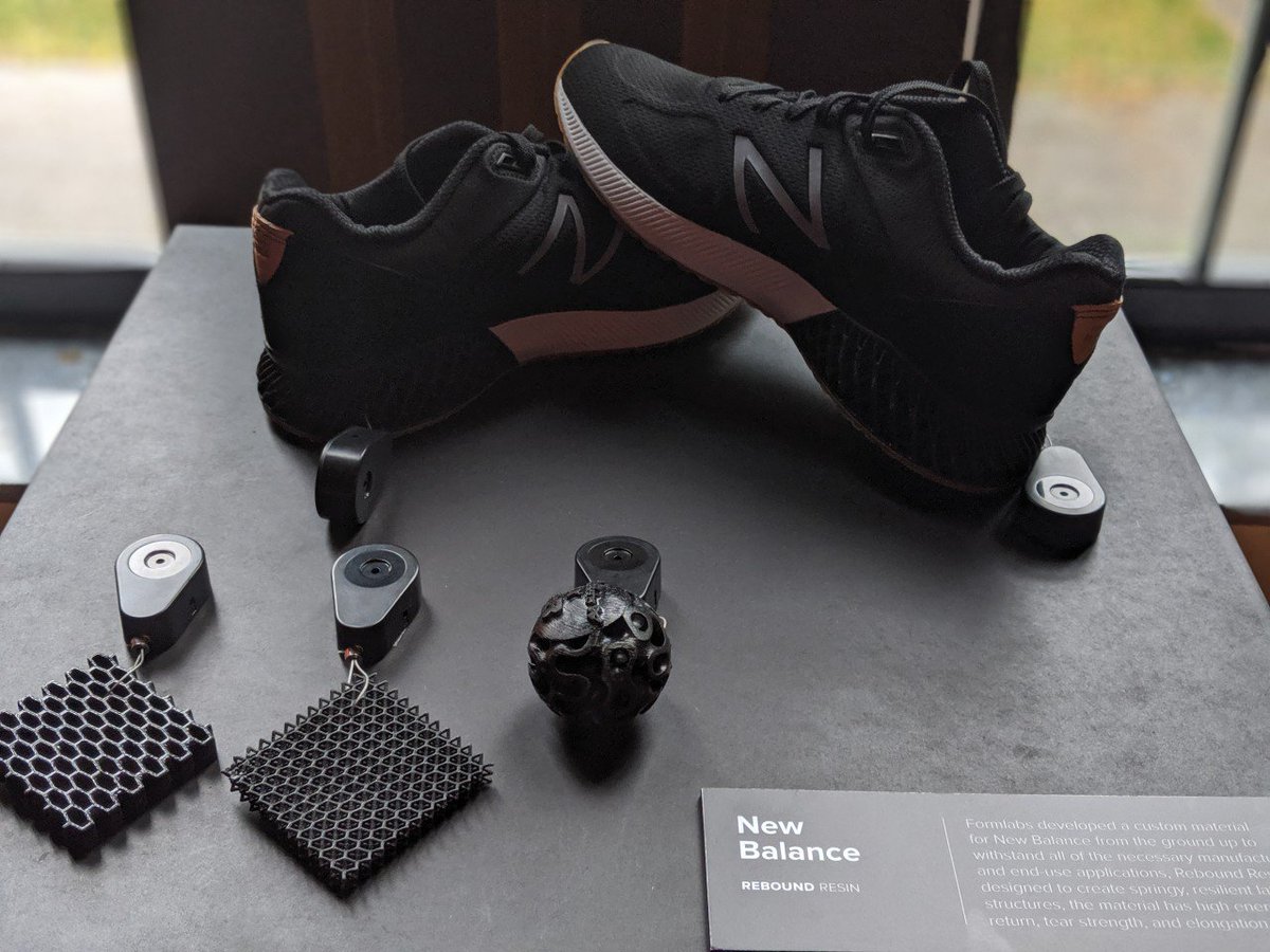 formlabs's tweet photo. Here are some of the highlights in #3Dprinted mass customization featured at our #FUS19 User Exhibition:
• Customized components in Clear &amp; Grey Resin by @youTwikit 
• Razor Handles in Tough Resin by @Gillette #RazorMaker
• Rebound Resin by @NewBalance https://t.co/AMJiPF4RDD