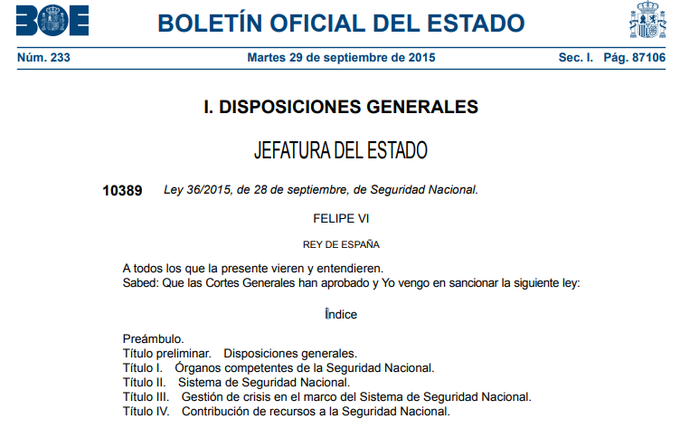 dsn's tweet photo. #ConoceDSN  Ley 36/2015, de 28 de septiembre, de Seguridad Nacional #SegNacional #CulturaSegNacional https://t.co/vwUuNmaMK3 https://t.co/fcyC6Xb2Rx https://t.co/PQrbhL9WfK