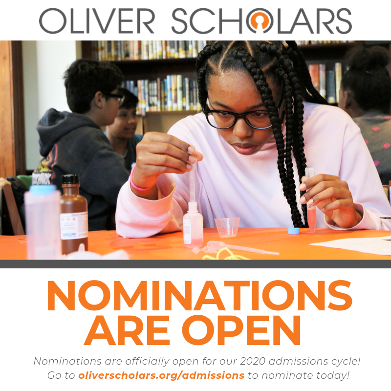 It's time to get excited!!! Nominations are now open!!! Who will be the next Oliver Scholar? #WhoGotNext? #OpportunitiesUnlocked #OliverScholars
