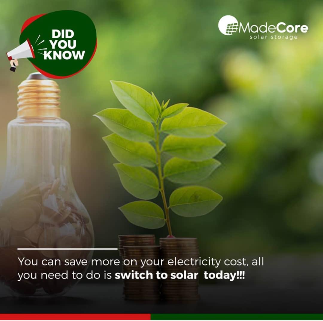 MADECORESS's tweet photo. You can save more on your electricity cost, all you need to do is switch to solar today?
And hey.., why go so far? We are right here to attend to your solar needs.
#RenewableEnergy #SustainableEnergy #NextLevel #MadecoreSolarStorage #GeneratingPower #Electricity #CleanEnergy https://t.co/FM4y2JZmZa