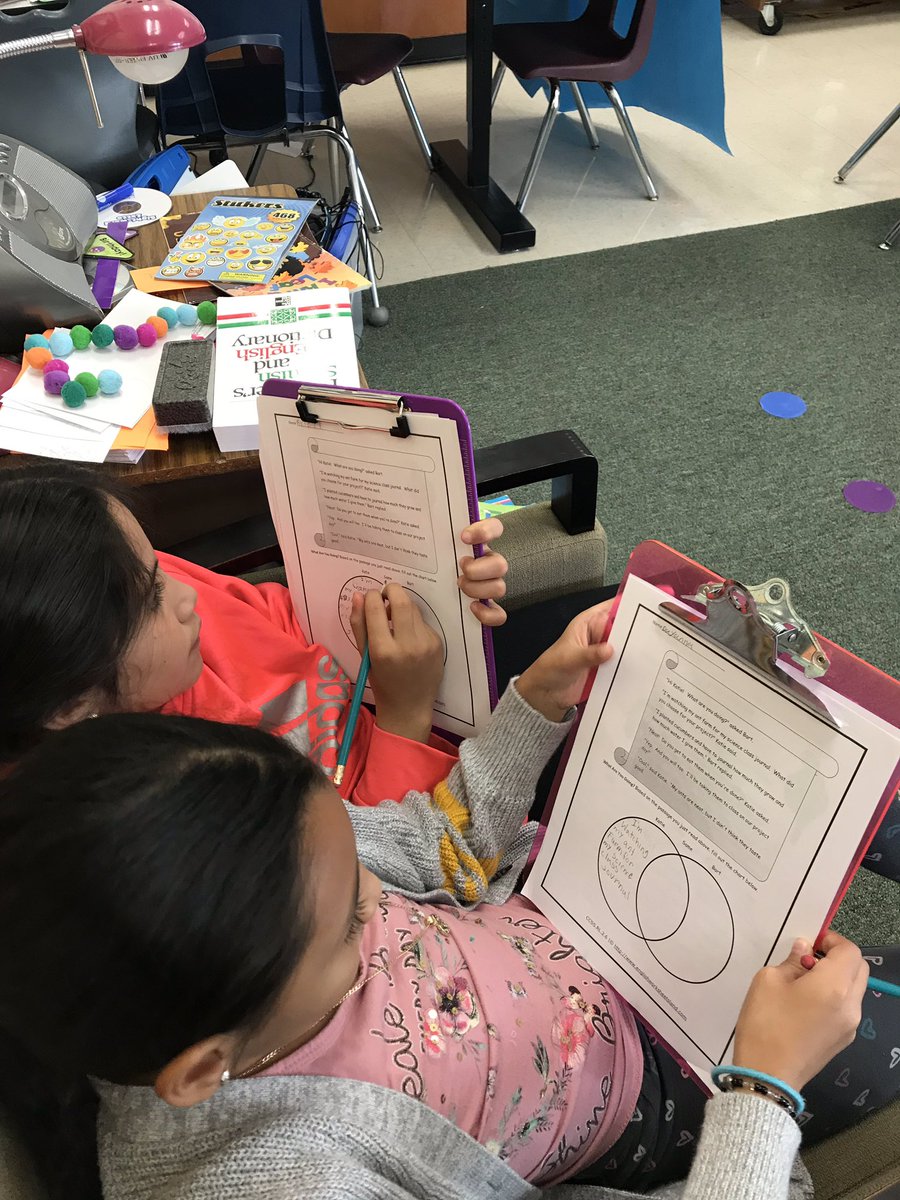 twestmor's tweet photo. Students are hard at work comparing and contrasting their reading passages! They love working with their partners. @WalkertownElem2 @wsfcsELs https://t.co/CXRoYKWzXl