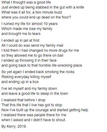 In honour of #NationalPoetryDay2019 here's a brilliant poem written recently by one of our women. She's been through so much but is taking great steps forward &amp; is determined to see positive change in her life.We're so proud of her in so many ways! (click image to read all of it)