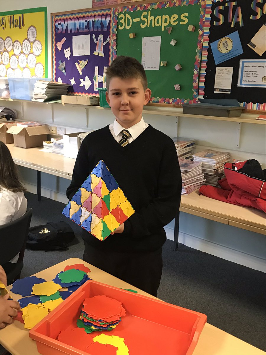 Towering Cuisenaire Rods. What an achievement! Also, pupils making their very own personalised trihexaflexagons! 
@StThomasAqSec @mathsinside @mathsweekscot