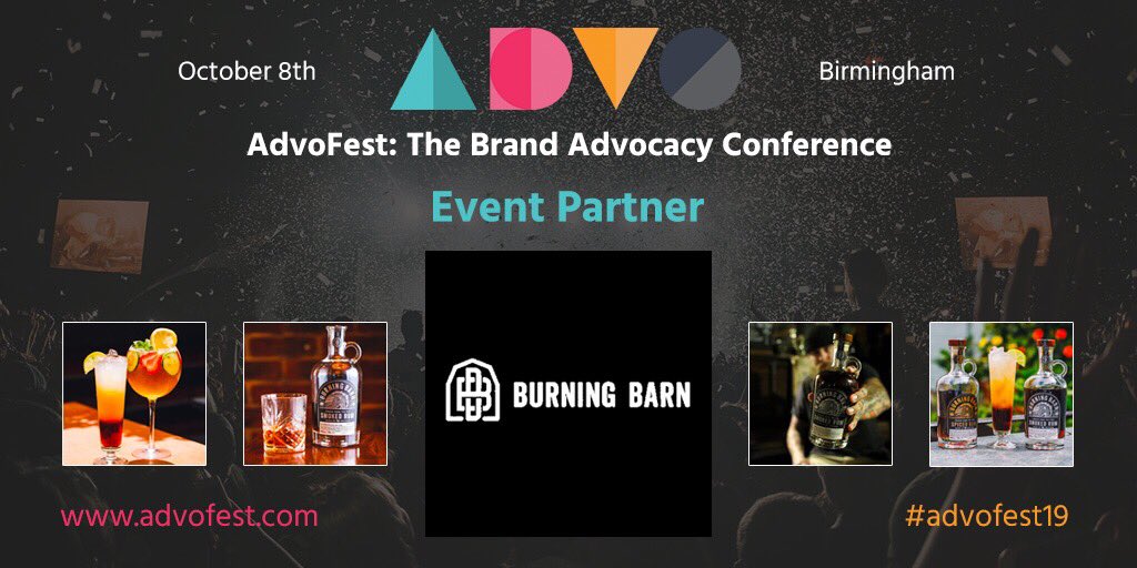BurningBarnRum's tweet photo. Next week we are delighted to be an event partner for #advofest19 at iCentrum in Birmingham! We’ll be serving up tasters of our 3 delicious rums to attendees, alongside @WeLovePurely. A match made in heaven. Part of Birmingham Tech Week, a FREE event not to be missed! https://t.co/g63JACyBWW