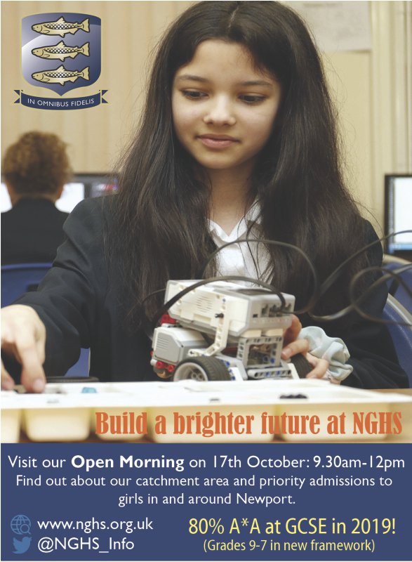 Newport Girls' Open Morning | Newport Girls’ High School has delivered an outstanding education to girls for exactly one hundred years. Why not visit our Open Morning on Thursday 17 October? ow.ly/KbDe30pEI1I