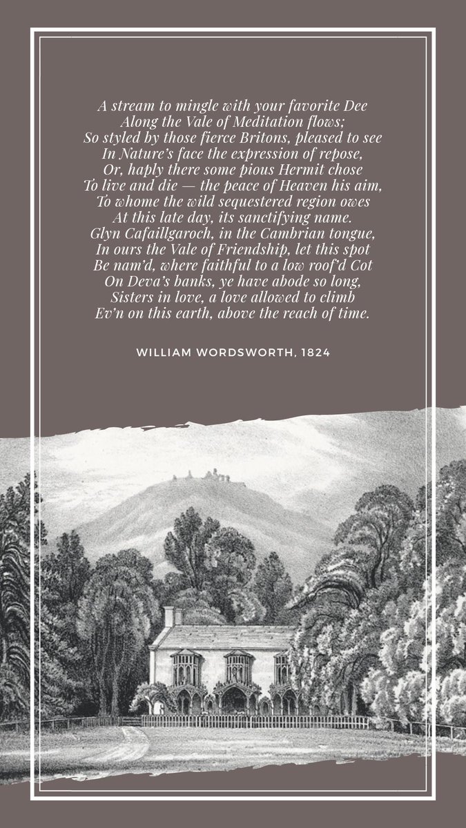 Today we are celebrating National Poetry Day! William Wordsworth and his family took tea with the Ladies in 1824 and at their invitation, sent a poem to 'The Lady E.B. And The Hon. Miss P.' composed in the grounds of Plas Newydd.