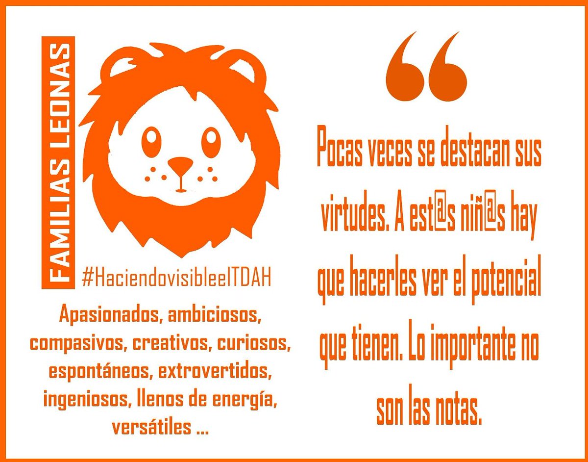 El potencial de una persona es lo que ésta puede llegar a ser en el futuro de acuerdo a sus dotes intelectuales, físicas, manuales o artísticas, las que debe desarrollar.
Tratemos de resaltar lo positivo, las aptitudes, las cosas en las que una persona se destaca...
#TDAH