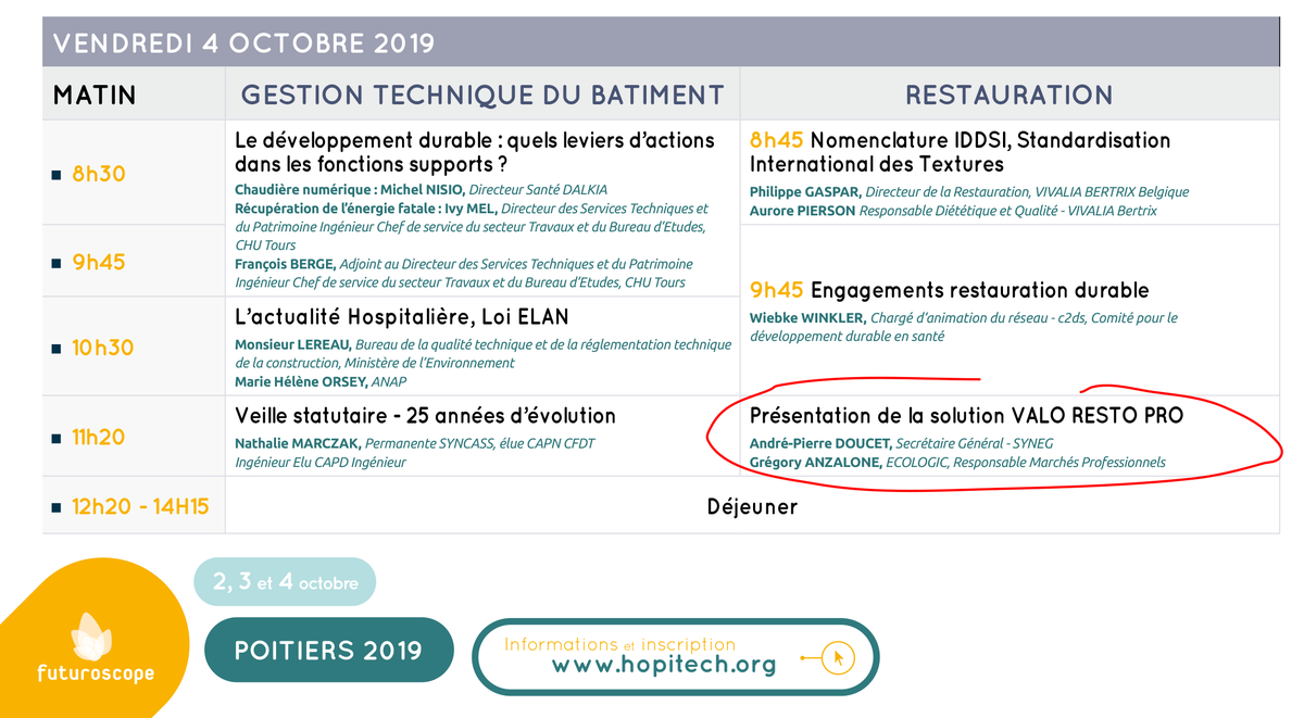 Synetam's tweet photo. RV sur @HOPITECH le 4 octobre à 11h20 pour un bilan "Santé" de #valorestopro et pour découvrir les nouvelles solutions de collecte & recyclage des équipements usagés de cuisine pro #dee #dea @Ecologic_France @UDIHR_Officiel @RESTAU_CO @futuroscope https://t.co/ZxD7U51QrN