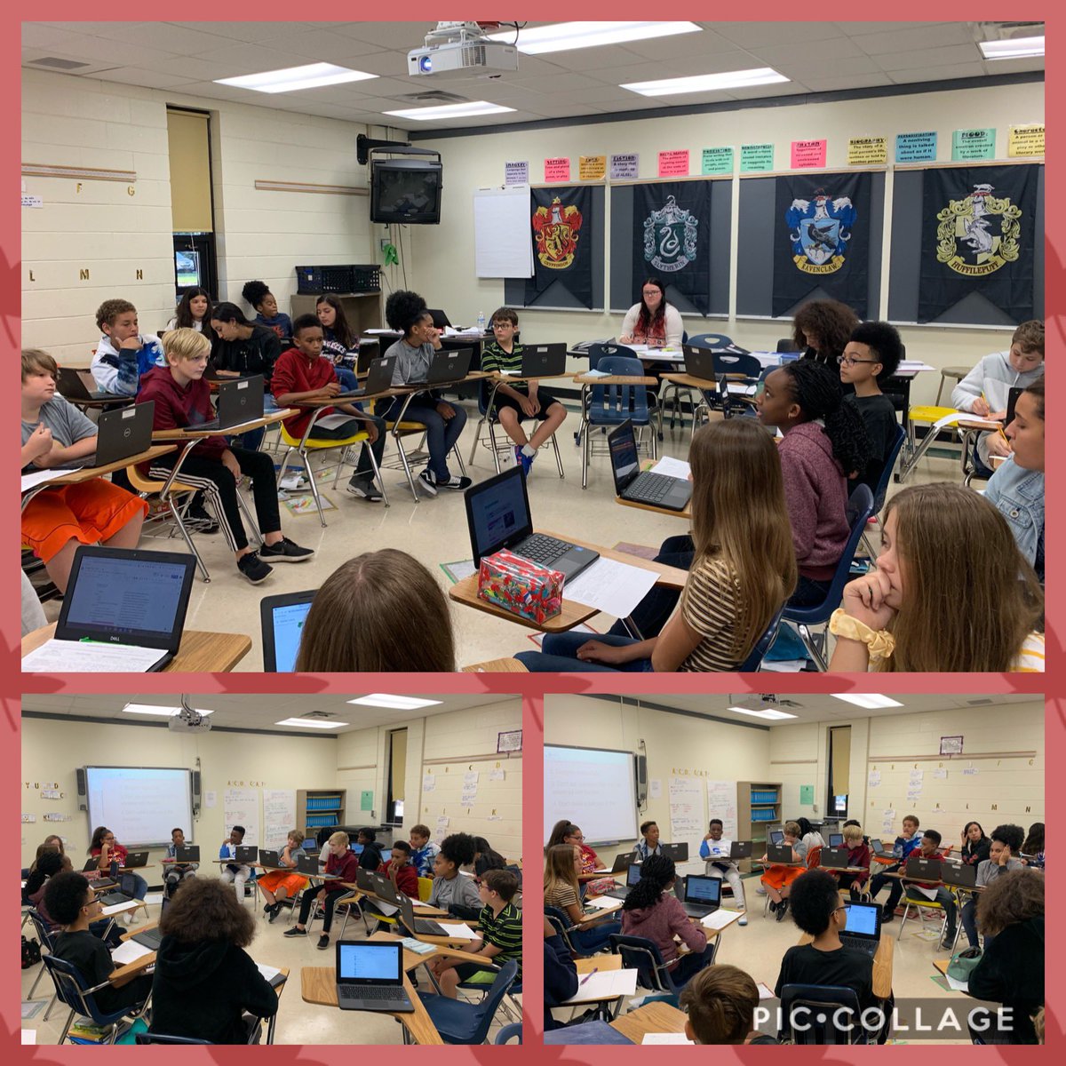 MicheSeal's tweet photo. 7th grade students have a student-led discussion about the Unit 1 Big Idea of Empathy!! 😍🤓📖 #welovetotalk #texttalk #readersgonnaread @DMSNNPS @nnschools @mlonae0421 @TrishSkaggs1  @KellyMcCoig https://t.co/Y538W405Ve