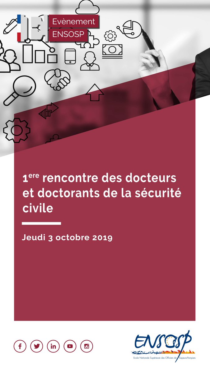 #evenementENSOSP Le directeur de l’<a href="/ENSOSP/">Ensosp</a>  accueille aujourd’hui la 1ère rencontre des docteurs et doctorants de la <a href="/SecCivileFrance/">Sécurité Civile</a>. À l’initiative de la création de ce réseau, l'ENSOSP soutient les #recherches #universitaires conduites par les acteurs de la Sécurité Civile.