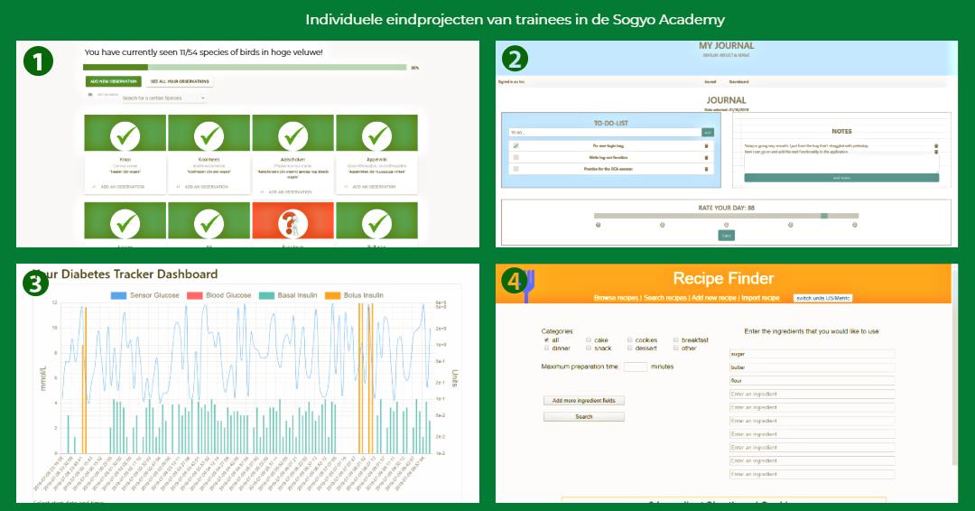 sogyo's tweet photo. Maandag starten de nieuwe individuele projecten van #trainees die in de laatste fase van de opleiding in de #Sogyo #Academy zitten. Een leuk moment om wat resultaten te zien van de laatste individuele projecten! 4 #applicaties waarin alle onderdelen van de opleiding terugkomen: https://t.co/mq0NZ75SjY