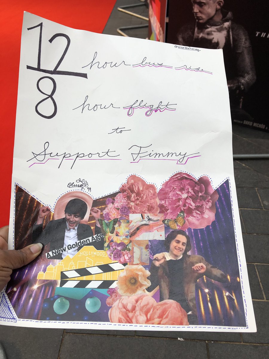 Biggirlcinema's tweet photo. 12 hrs Bus ride, 8hrs Flight To Support @RealChalamet #NetflixtheKing #LFF2019 #BFI poster made by @voiicelikehoney https://t.co/2MB6X8V1oG