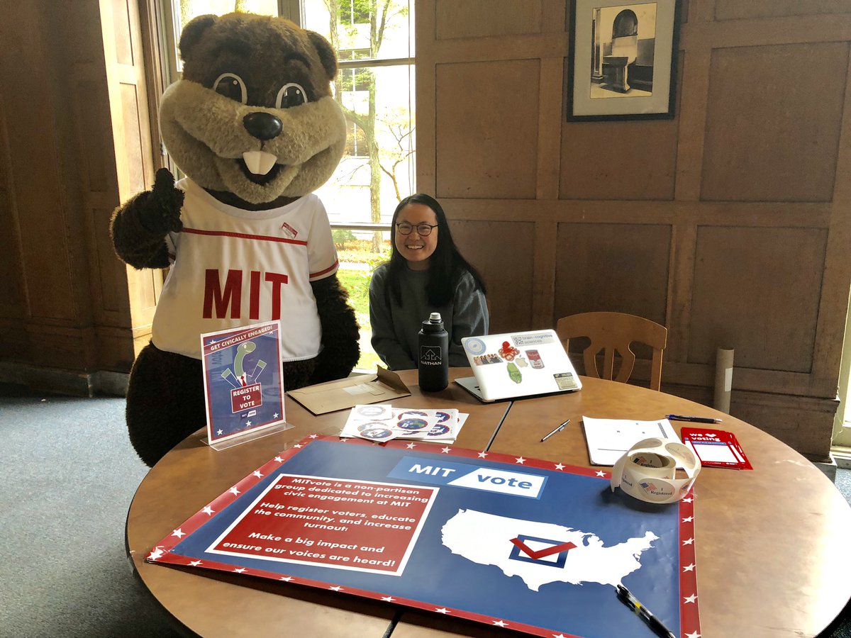 MITmedical's tweet photo. You can register to vote and get a flu shot in one place! Stop by the MIT Vote table at Walker Hall the get vaccinated. Take that influenza!
Flu clinic is open until 6 pm. MIT Vite will be here until 5 pm.

#MITvsFlu https://t.co/cdu8pxSmSG https://t.co/TNICuxhiO8