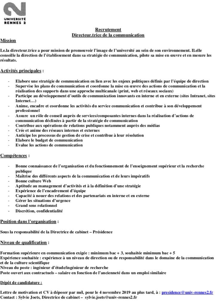 Lettre Motivation Universite De Rennes