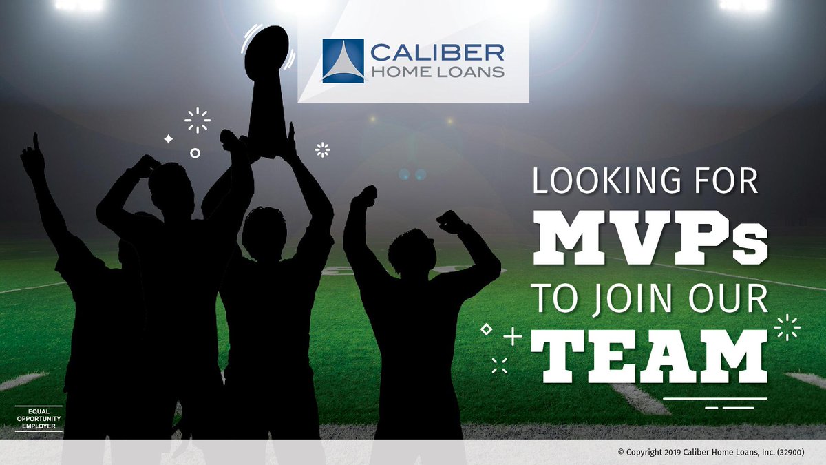 caliberhomeloan's tweet photo. Our Loan Consultants are MVPs. We spend all year training them for success! We offer support like marketing, education, and ops to help you increase your volume every season. Sign with a modern mortgage originator like Caliber and score a career touchdown. #joincaliber https://t.co/0Evw0mB3by