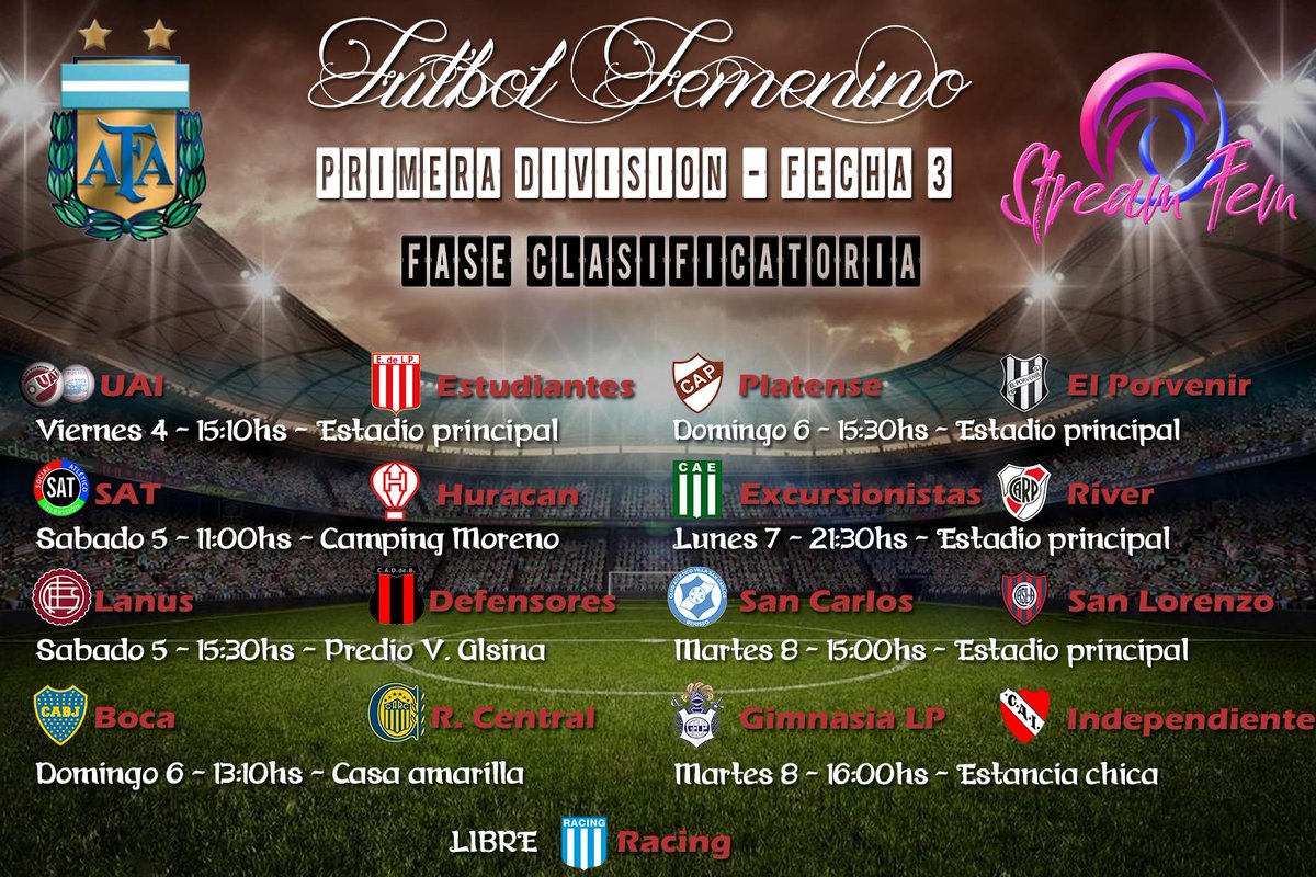 StreamFem's tweet photo. #FutbolFemenino ⚽️
Cambio de día para el partido en @ExcursioOficial vs @RiverFutbolFem ... 
Pasó al Lunes 8 21:30 hs https://t.co/iQBnfPtQi5