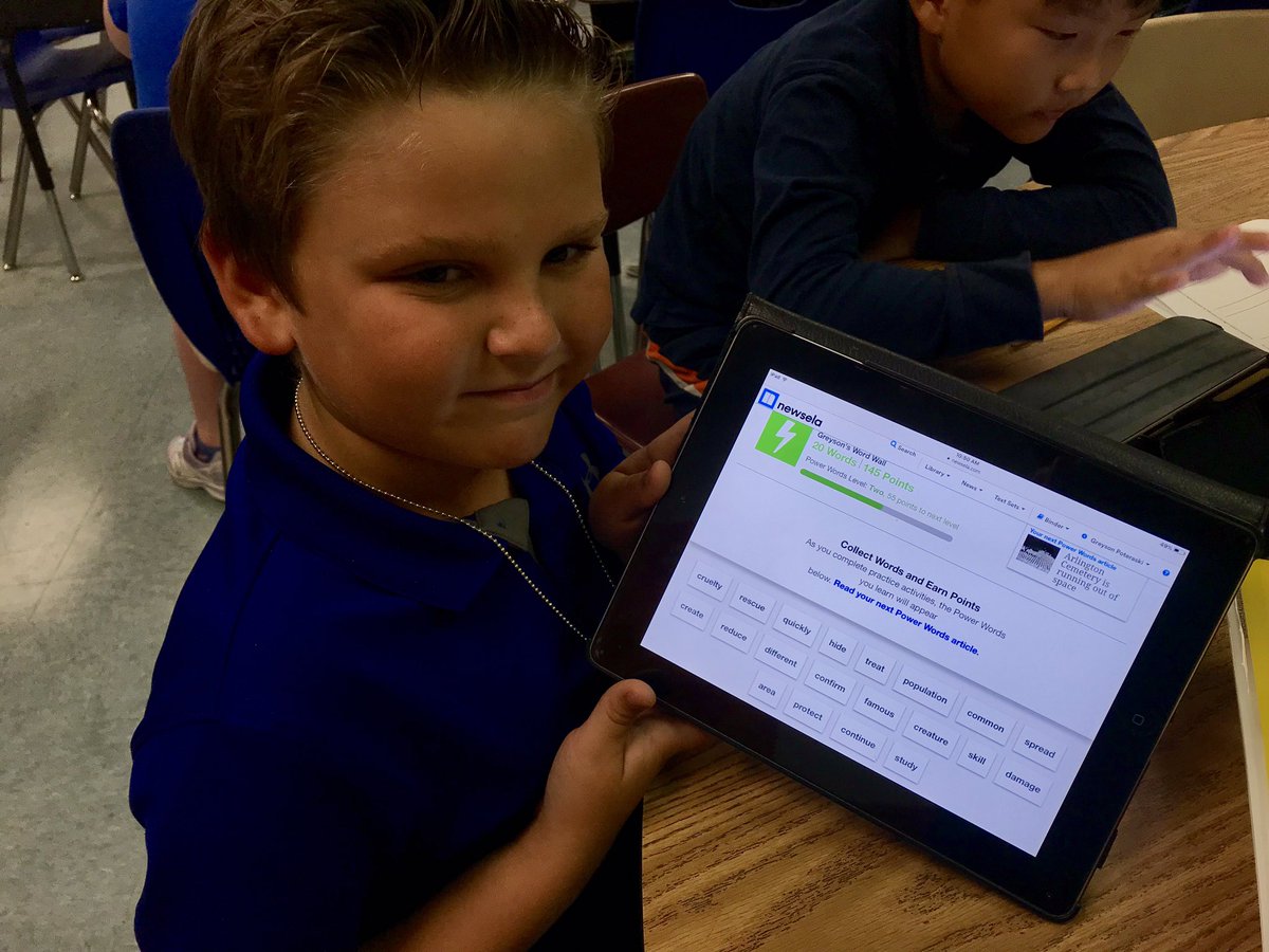 Using @Newsela to differentiate #ela centers in #secondgrade. #studentchoice #engaginglearners #powerwords