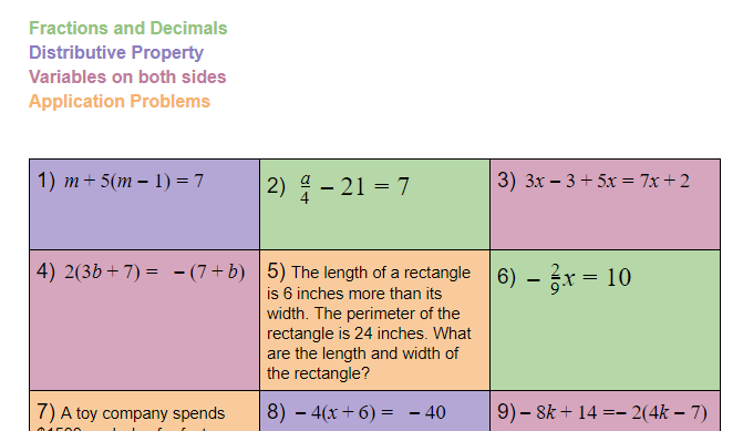 bfbeilman's tweet photo. Tried something new this week that I learned about at #SeMathSummit last summer: a choice board for review problems. Any suggestions on how to use them? https://t.co/dyJa0MCFtH