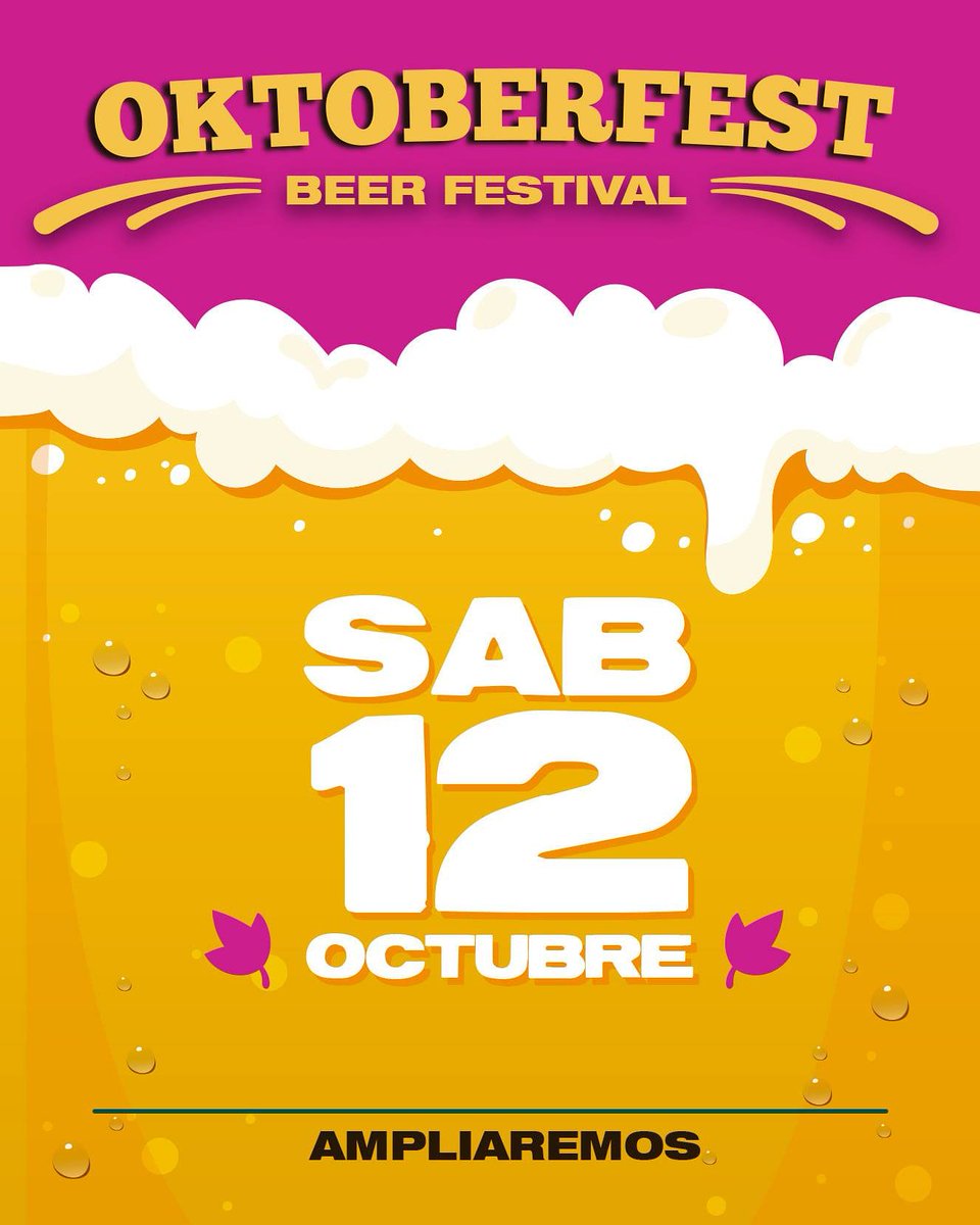#Octubre se festeja tomando #Cerveza 🔥🔥🔥

#Sabado12 #OktoberFest 😉

Ampliaremos.