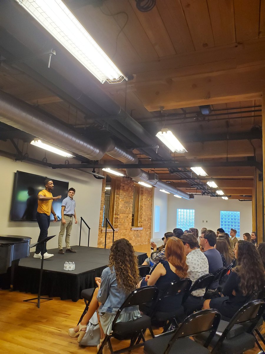 TMacPR's tweet image. Fun vocal master class this morning with @CharlieOnBway's Clyde Voce and students from the Fine Arts Center and Clemson. @peacecenter #PCBroadway