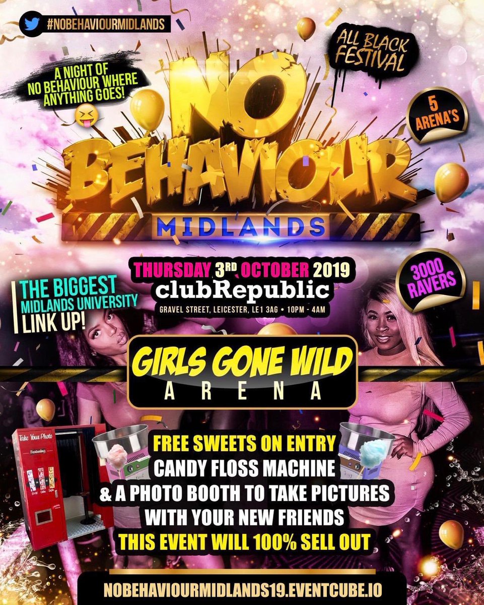 __esthxr1's tweet photo. TONIGHT

#NoBehaviourMidlands

All Roads Lead To LEICESTER for the BIGGEST Student Party Of 2019

3000+ RAVER
5 ARENAS
40 UNIS

Which Arena Will You Be In Tonight⁉️ https://t.co/BUA3GbiF0L