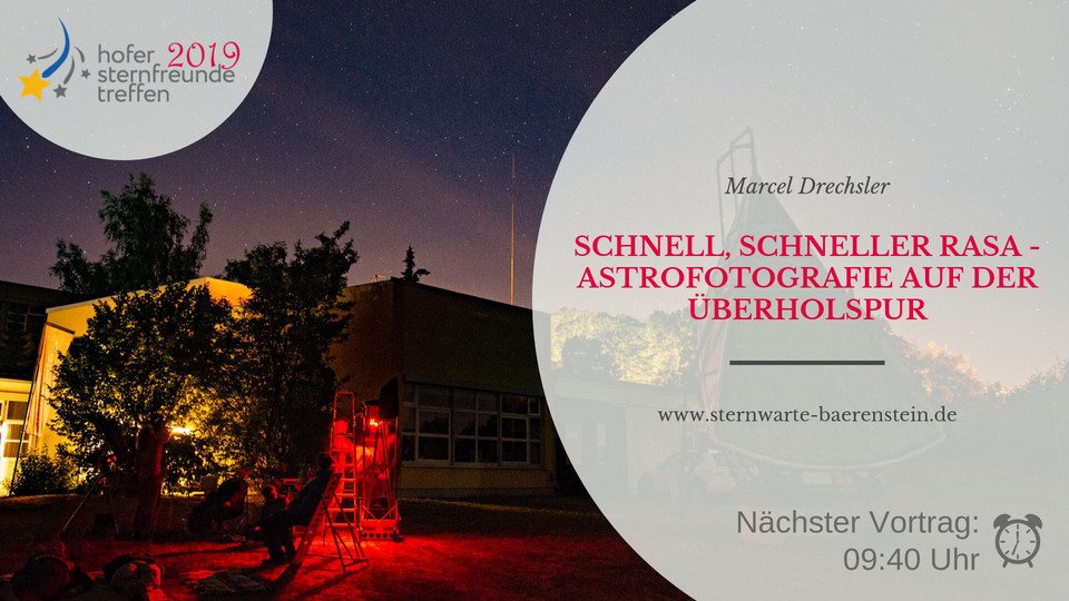 SternwarteHof's tweet photo. Die Aufzeichnungen der Vorträge zum Sternfreundetreffen können angesehen werden! Los geht es RASAnt: https://t.co/PWCrgVEeL1

Marcel Drechsler berichtet von seiner Erfahrung mit einem Celestron RASA. @SternwarteHof https://t.co/VVh9bT7OQD