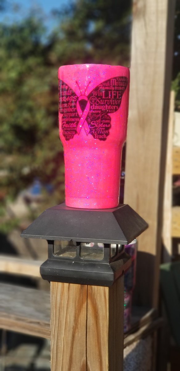 ShopCherryBloss's tweet photo. October is breast cancer awareness month. So to celebrate and show support I made this beauty! Go check out my website https://t.co/q5WYPgm63M or download my app Cherry Blossom  Handmade to see all of my tumblers. 
#october #breastcancerawareness #breastcancer https://t.co/JJvaAQmuln