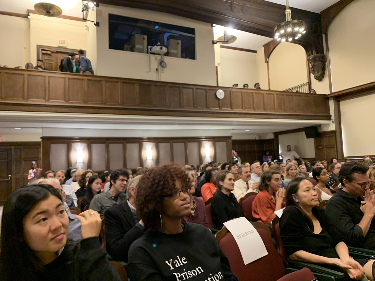 YPEIdwighthall's tweet photo. Great photos from Tuesday’s powerful #CollegeBehindBarsPBS event on campus. Thank you to @LynnNovick @BPIBard @sbotstein @emilybazelon @ProfessorEA @maxkenner #julehall #elithasmith #jamesjeter @CPTVOnline @YaleWHC @YaleRITM https://t.co/hDm55A4IKv