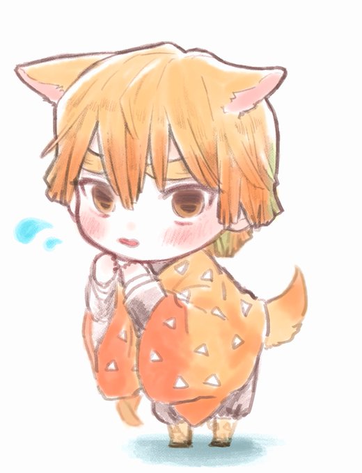 柚子さんがTwitterに投稿した我妻善逸(鬼滅の刃)のイラスト。