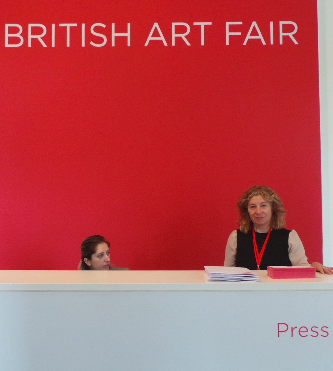 JessWoodAMC's tweet photo. Busy day running the press desk at the Saatchi Gallery for British Art Fair and looking forward to catching up with journalists ... https://t.co/eWT0oH4sbB