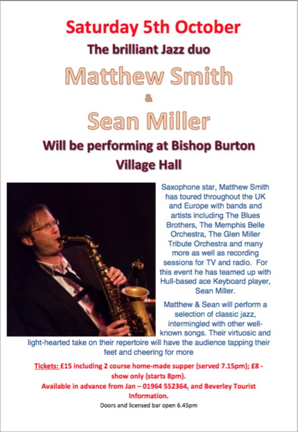 mghsmithmusic's tweet photo. Not too late to get tickets to hear me and the wonderful Sean Miller this Saturday - see photo: https://t.co/CzPPCPeWV9