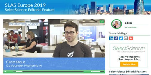 SelectScience (@selectscience) on Twitter photo Ahead of the SLAS AI event tomorrow, watch Dr. <a href="/orenkraus/">Oren Kraus</a> discuss the use of AI in image-based phenotypic screening in our recent video from the Europe event: bit.ly/2n8VEMC #SLASAutomation #machinelearning #AI #dataautomation #roboticprocessautomation Ahead of the SLAS AI event tomorrow, watch Dr. <a href="/orenkraus/">Oren Kraus</a> discuss the use of AI in image-based phenotypic screening in our recent video from the Europe event: bit.ly/2n8VEMC #SLASAutomation #machinelearning #AI #dataautomation #roboticprocessautomation