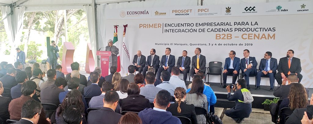 GMarquezColin's tweet photo. Orgullosamente, hoy inauguramos el Primer encuentro empresarial para la integración de cadenas productivas B2B en @CENAM_Mexico ubicado en El Marqués, #Querétaro con Carlos Salazar Lomelín, presidente del @cceoficialmx, y el Gobierno del estado @gobqro, @index_mexico @concamin https://t.co/PKcInbb02j