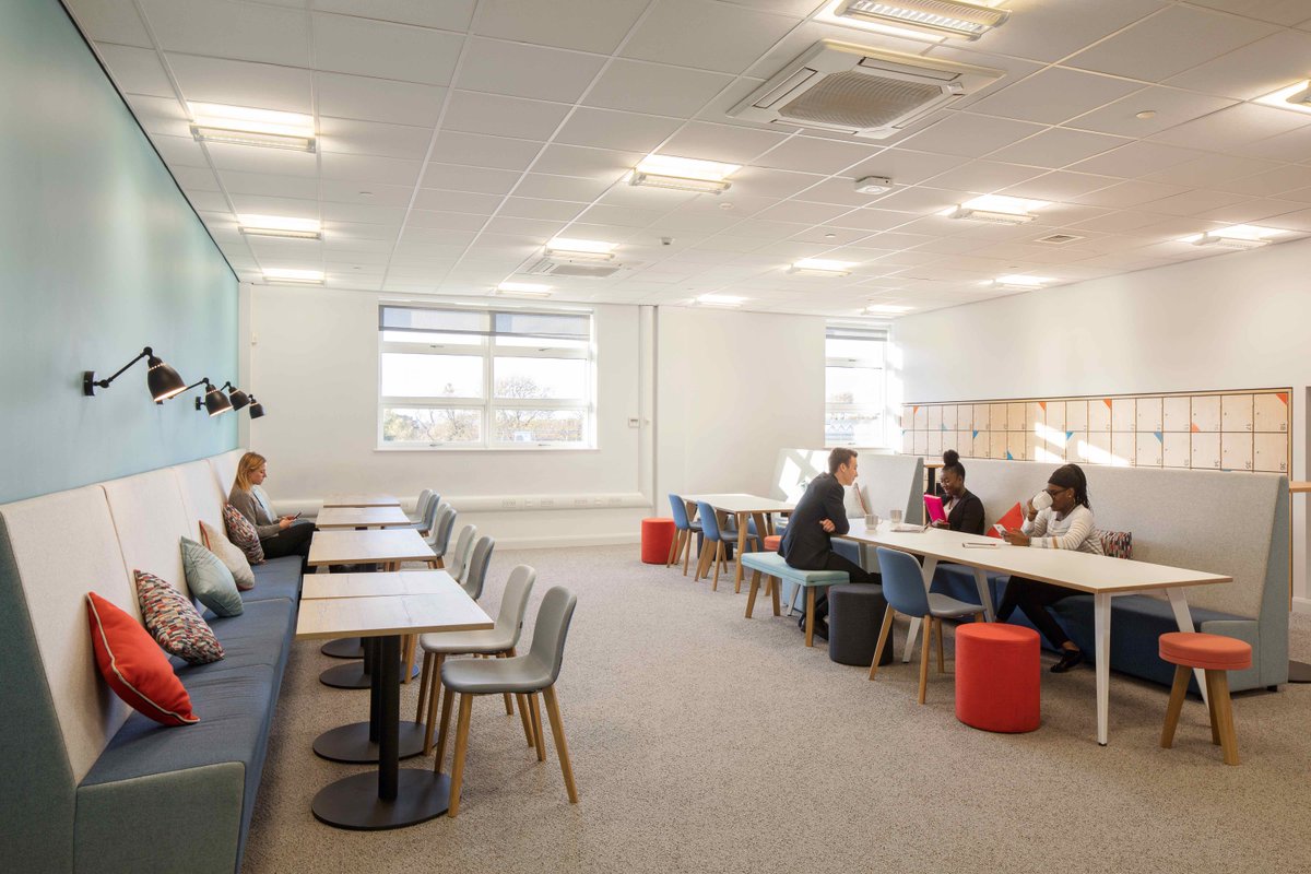 When refurbishing St Mary’s college, Newcastle, @WardRobinsonLtd needed a #flooring solution to create a professional but comfortable atmosphere for students to study in. DESSO Fuse and Fields carpet tiles made a great choice! bit.ly/2LDLUDz