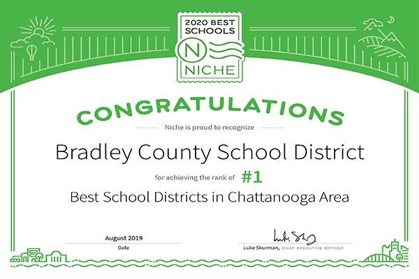 BradleySchools's tweet photo. Bradley County School ranks as the #1 School District - Bradley County School ranks as the #1 School District in Chattanooga Area according Niche. https://t.co/ojeFVAsx17 https://t.co/ojeFVAsx17 https://t.co/T3Qd1FFf98