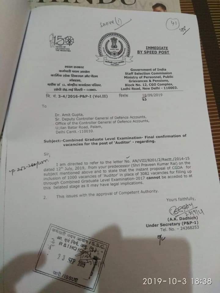 rksaw15's tweet photo. Invested 2.5 years in an exam just to get the vacancies rejected. 

That's how the youths are treated in this country!!!!! 
#ssccgl2017
#Acceptcgdavacancies
@PMOIndia @DoPTGoI @DrJitendraSingh @ShashiTharoor @RamMNK https://t.co/VhSxcbocPJ