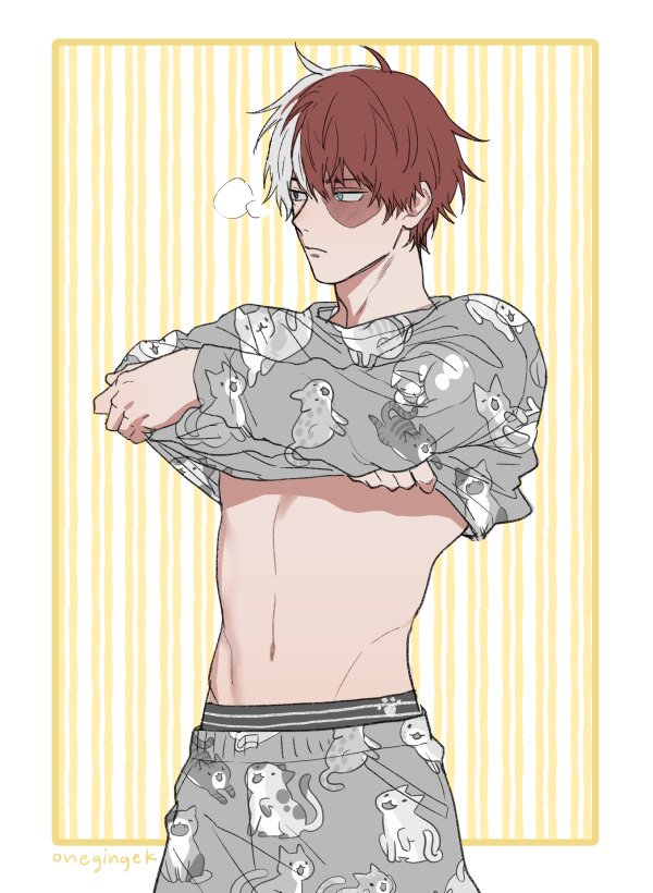 Error 404: Abs not found But I still enjoy an (almost) shirtless Todoroki r...