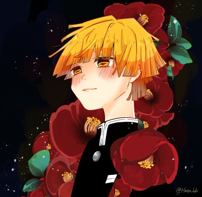 HasuさんがTwitterに投稿した我妻善逸(鬼滅の刃)のイラスト。