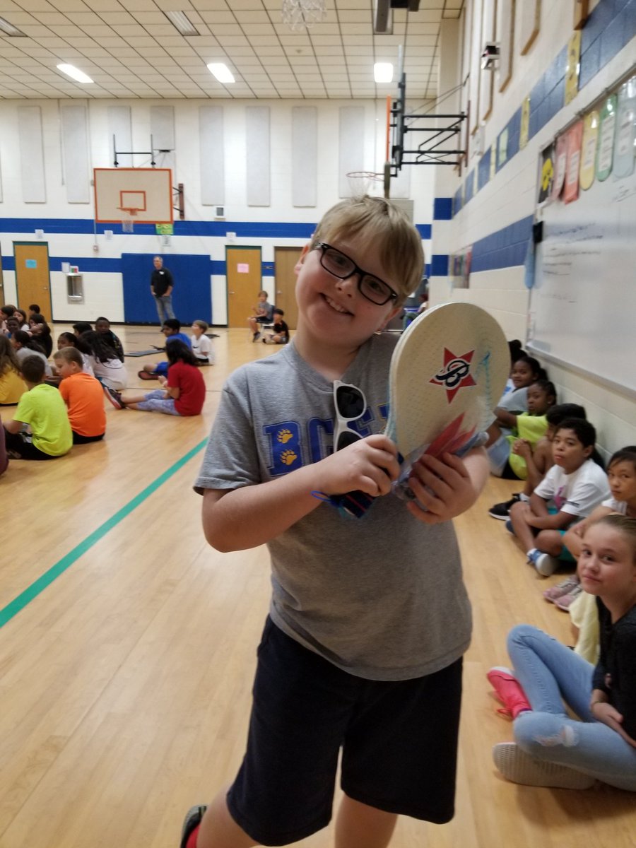Someone got a cool prize today in P.E# #BCEPE #wearebeacreek