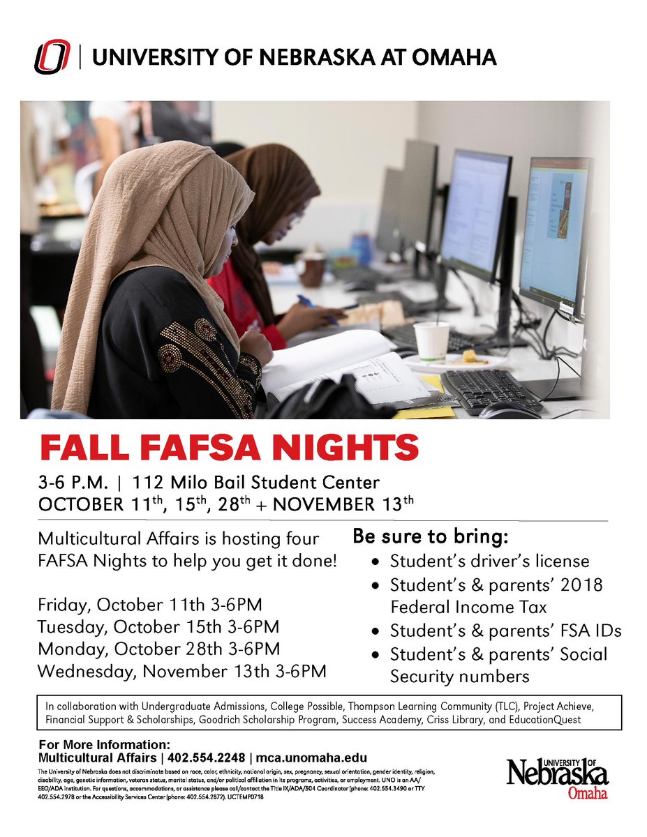 We're hosting FOUR #FAFSA Nights to help you get it off your todo list. FREE | OPEN TO THE PUBLIC | THERE WILL BE SNACKS